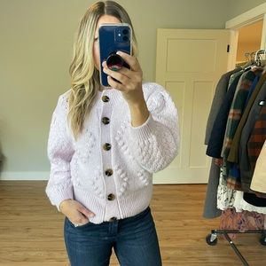 Who What Wear Pale Pink Chunky Wool Blend Cable Knit Sweater (M)